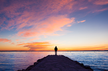 Standing on jetty